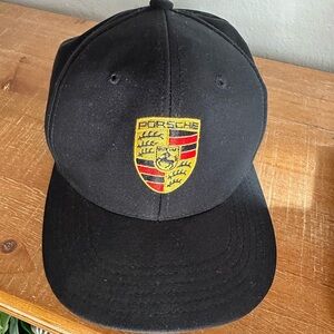 Porsche Design Black Cap with Gold and Red Logo